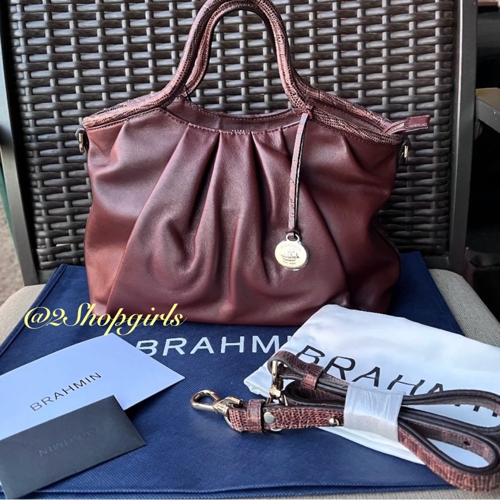 NWT HTF Brahmin Small Elaine Pecan Haiku Satchel